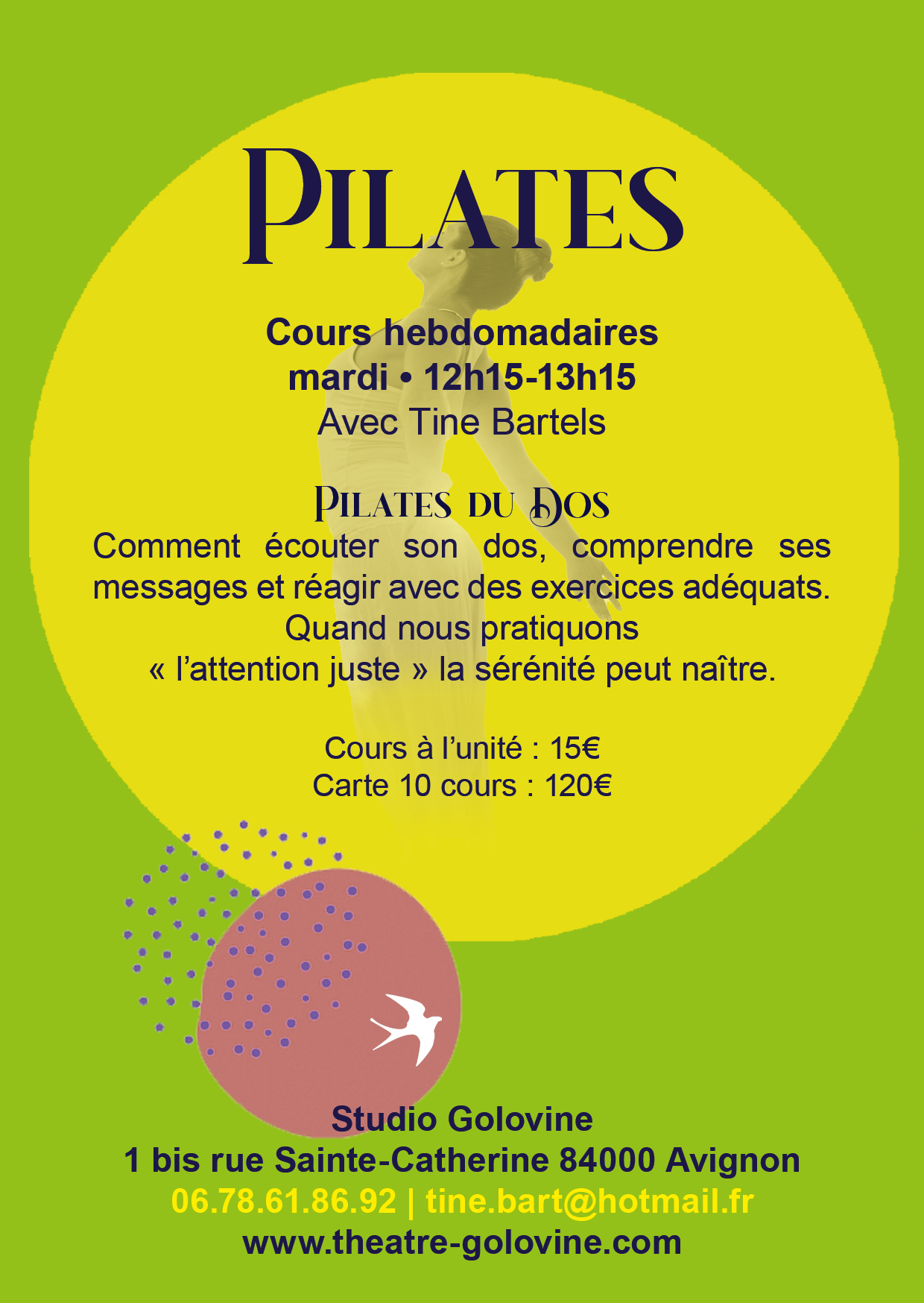 Cours de pilates - tarifs, horaires, contact