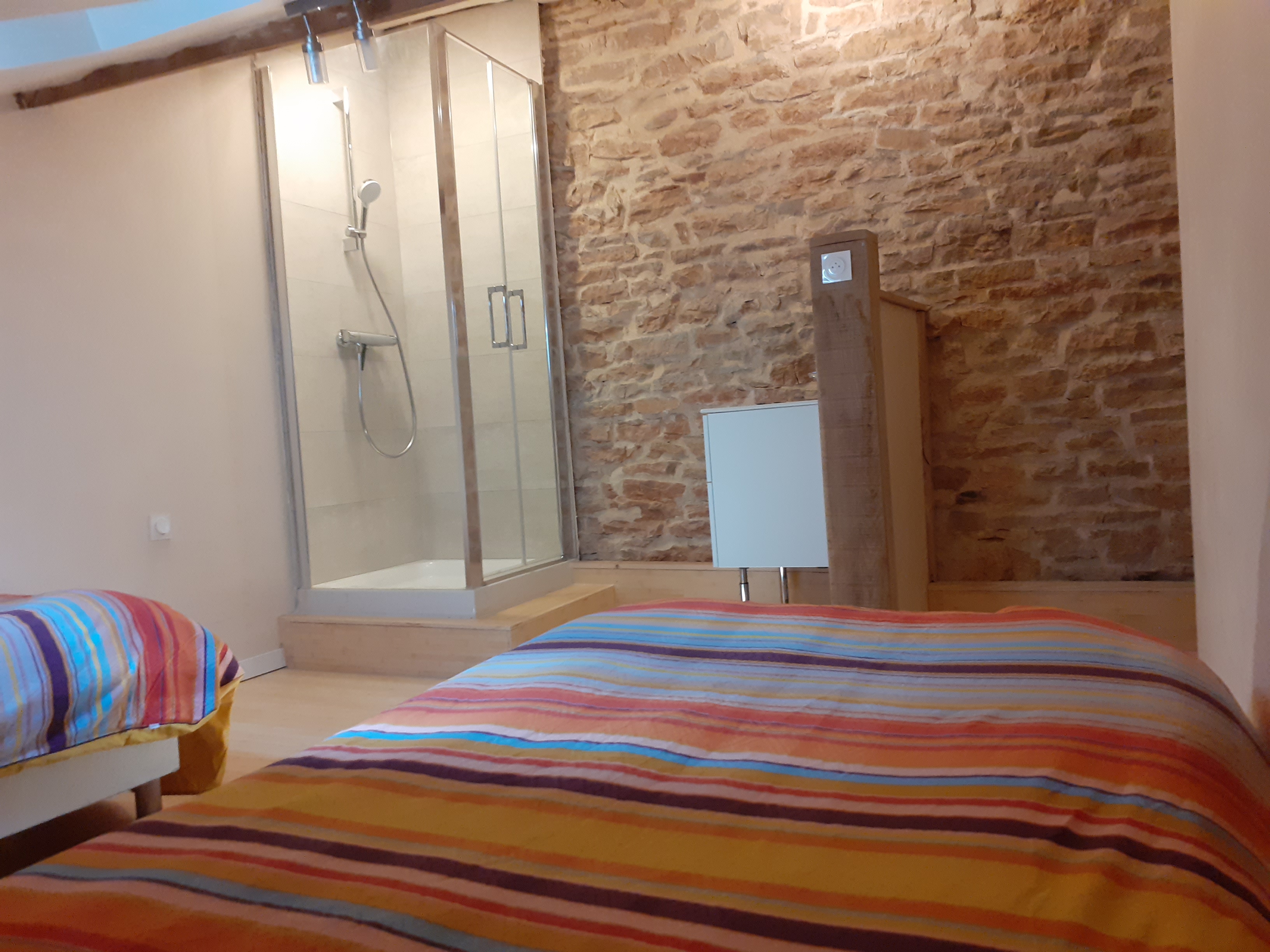 Chambre 2 lit et salle de bain