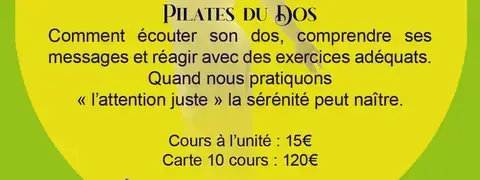 Cours de pilates - tarifs, horaires, contact