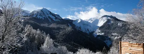 Jardin face aux montagnes